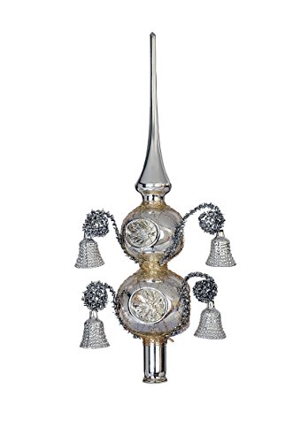 Thringer-Weihnacht-52-135-Weihnachtsbaumspitze-mit-67-cm-Kugeln-6-Reflex-umsponnen-mit-6-Glckchen-silber-0 Thringer-Weihnacht-52-135-Weihnachtsbaumspitze-mit-67-cm-Kugeln-6-Reflex-umsponnen-mit-6-Glckchen-silber-0
