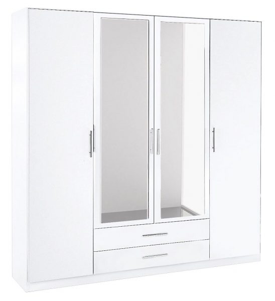 Wimex Kleiderschrank mit Spiegeltür und Schubkästen weiß Wimex Kleiderschrank mit Spiegeltür und Schubkästen weiß