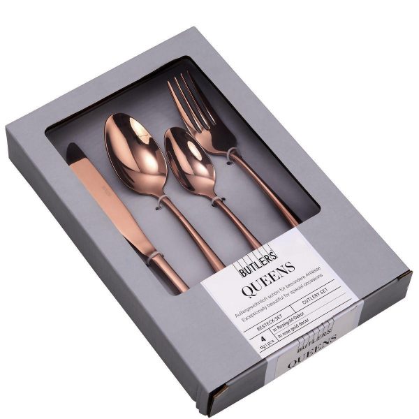 BUTLERS QUEENS »Besteck 4er-Set« goldfarben BUTLERS QUEENS »Besteck 4er-Set« goldfarben