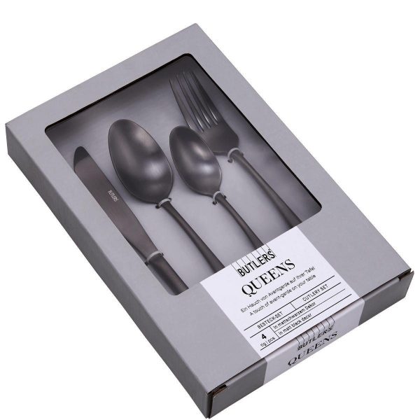 BUTLERS QUEENS »Besteck 4er-Set« schwarz BUTLERS QUEENS »Besteck 4er-Set« schwarz