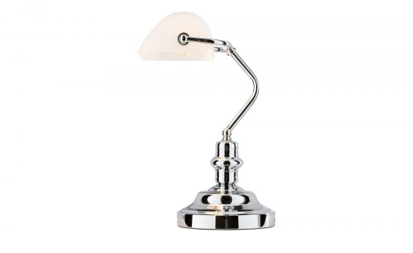 KHG Bankerlampe chrom mit weißem Glasschirm KHG Bankerlampe chrom mit weißem Glasschirm-Bankerlampe chrom mit weißem Glasschirm-KHG-silber Breite: 27 cm Höhe: 38 cm silber KHG Bankerlampe chrom mit weißem Glasschirm KHG Bankerlampe chrom mit weißem Glasschirm-Bankerlampe chrom mit weißem Glasschirm-KHG-silber Breite: 27 cm Höhe: 38 cm silber