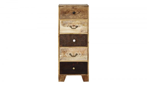 Kommode Delhi Kommode Delhi-Kommode-holzfarben Breite: 46 cm Höhe: 120 cm holzfarben Kommode Delhi Kommode Delhi-Kommode-holzfarben Breite: 46 cm Höhe: 120 cm holzfarben