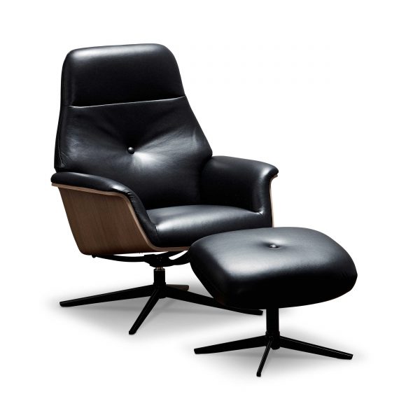 Kebe Sessel mit Hocker Rest Walnuss Kebe Sessel mit Hocker Rest Walnuss