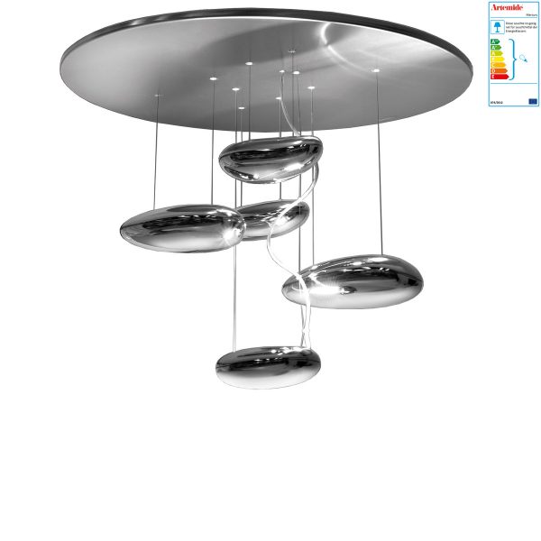Artemide - Mercury Mini Soffitto InoxGraumetallicH:56 Artemide - Mercury Mini Soffitto InoxGraumetallicH:56