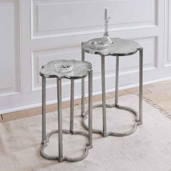 Beistelltisch 2er Set Médonville antiksilber HxØ ca. 51x42 cm Beistelltisch 2er Set Médonville antiksilber HxØ ca. 51x42 cm