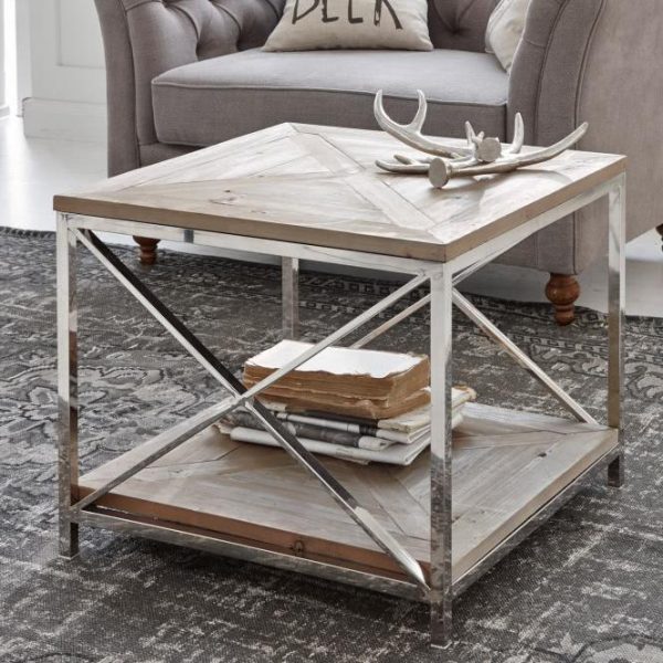 Beistelltisch Redvale braun/silber H/B/T ca. 50/60/60 cm Beistelltisch Redvale braun/silber H/B/T ca. 50/60/60 cm