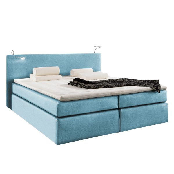 Boxspringbett Japura - inklusive Topper - Webstoff - 160 x 200cm - Jeansblau Boxspringbett Japura - inklusive Topper - Webstoff - 160 x 200cm - Jeansblau
