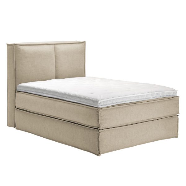 Boxspringbett Kinx - Webstoff - Beige - 130 cm - 140 x 200 cm Boxspringbett Kinx - Webstoff - Beige - 130 cm - 140 x 200 cm