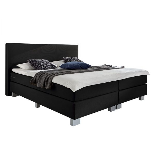 Boxspringbett Silent Night - Webstoff - Schwarz - 180 x 200cm - H2 bis 80 kg Boxspringbett Silent Night - Webstoff - Schwarz - 180 x 200cm - H2 bis 80 kg