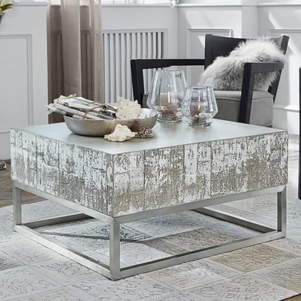 Couchtisch Buckland grau/silber H/B/T ca. 40/75/75 cm Couchtisch Buckland grau/silber H/B/T ca. 40/75/75 cm