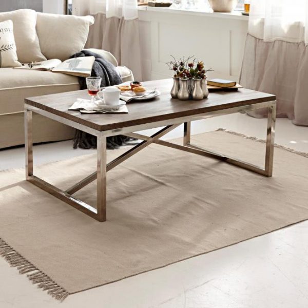 Couchtisch Coffey natur/silber H/B/T ca. 51/115/74 cm Couchtisch Coffey natur/silber H/B/T ca. 51/115/74 cm