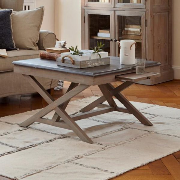Couchtisch Crishan natur/anthrazit H/B/T ca. 45/75/75 cm Couchtisch Crishan natur/anthrazit H/B/T ca. 45/75/75 cm