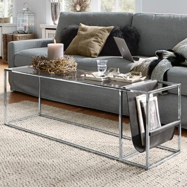 Couchtisch Jerome silber/klar/braun H/B/T ca. 45/130/40 cm Couchtisch Jerome silber/klar/braun H/B/T ca. 45/130/40 cm