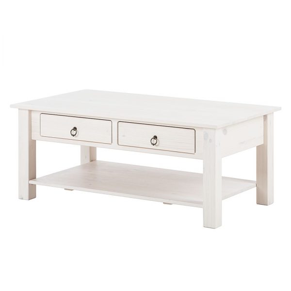 Couchtisch Valmer II - Kiefer Massiv - Weiß Couchtisch Valmer II - Kiefer Massiv - Weiß