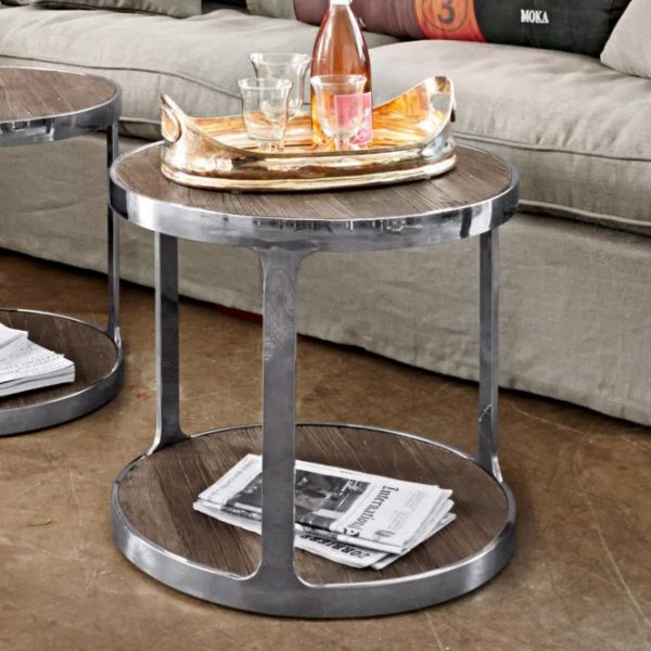 Couchtisch Warren antikbraun/silber H/Ø ca. 50/55 cm Couchtisch Warren antikbraun/silber H/Ø ca. 50/55 cm