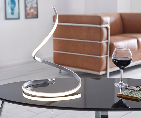 DELIFE LED-Tischleuchte Flamina Silber warmweiss 17 Watt Aluminium, Tischleuchten DELIFE LED-Tischleuchte Flamina Silber warmweiss 17 Watt Aluminium, Tischleuchten