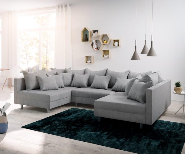 DELIFE Wohnlandschaft Clovis Grau Flachgewebe Modulsofa, Design Wohnlandschaften, Couch Loft, Modulsofa, modular DELIFE Wohnlandschaft Clovis Grau Flachgewebe Modulsofa, Design Wohnlandschaften, Couch Loft, Modulsofa, modular