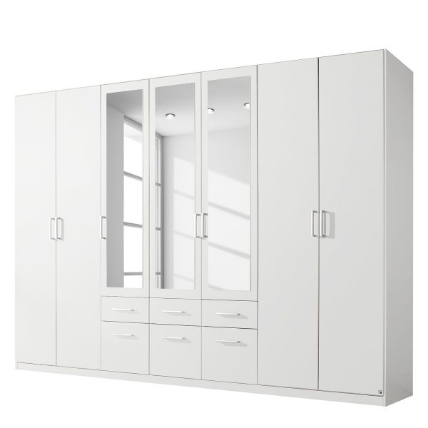 Drehtürenschrank Bingen - Alpinweiß - 315 cm (7-türig) - 3 Spiegeltüren Drehtürenschrank Bingen - Alpinweiß - 315 cm (7-türig) - 3 Spiegeltüren