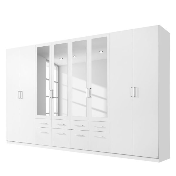 Drehtürenschrank Bingen - Alpinweiß - 360 cm (8-türig) - 4 Spiegeltüren Drehtürenschrank Bingen - Alpinweiß - 360 cm (8-türig) - 4 Spiegeltüren