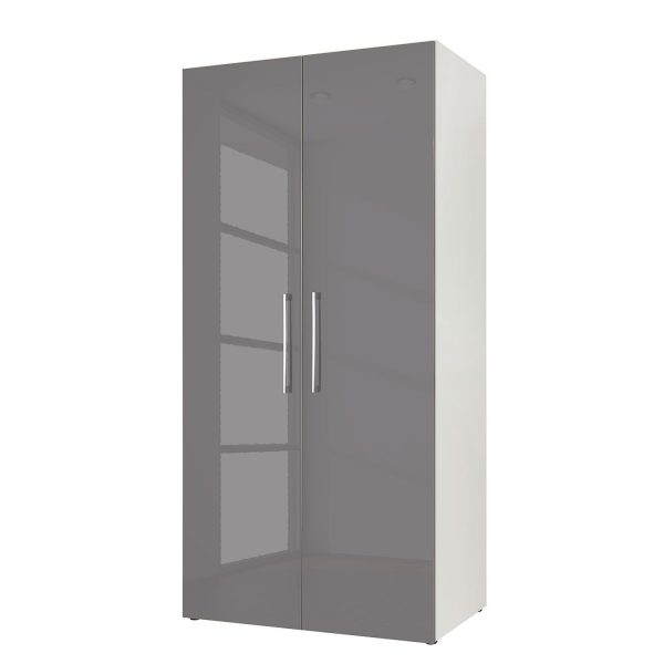 Drehtürenschrank KSW I - Hochglanz Lavagrau - 100 cm (2-türig) Drehtürenschrank KSW I - Hochglanz Lavagrau - 100 cm (2-türig)