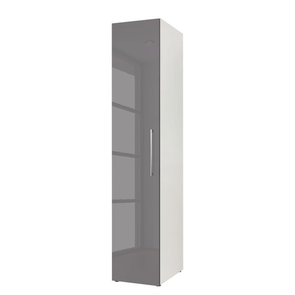 Drehtürenschrank KSW I - Hochglanz Lavagrau - 40 cm (1-türig) Drehtürenschrank KSW I - Hochglanz Lavagrau - 40 cm (1-türig)