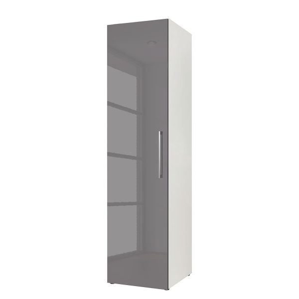Drehtürenschrank KSW I - Hochglanz Lavagrau - 50 cm (1-türig) Drehtürenschrank KSW I - Hochglanz Lavagrau - 50 cm (1-türig)