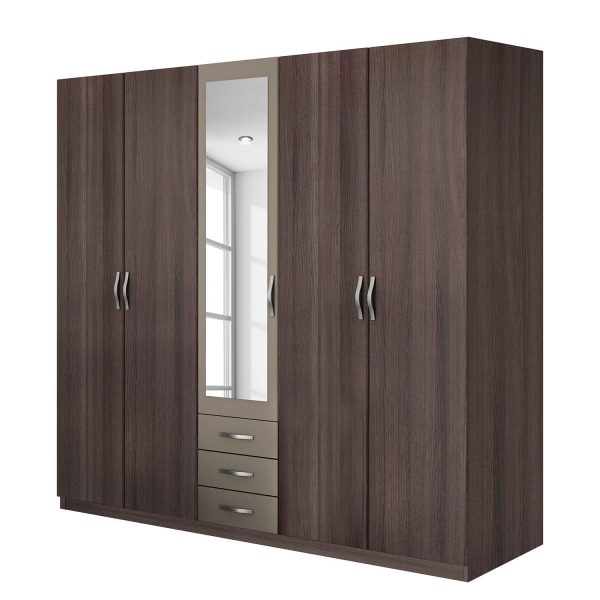 Drehtürenschrank Trelaze - Eiche Dunkelbraun/ Cappuccino Drehtürenschrank Trelaze - Eiche Dunkelbraun/ Cappuccino