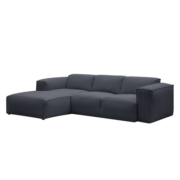 Ecksofa Hudson III Webstoff - Longchair/Ottomane davorstehend links - Stoff Milan Anthrazit Ecksofa Hudson III Webstoff - Longchair/Ottomane davorstehend links - Stoff Milan Anthrazit