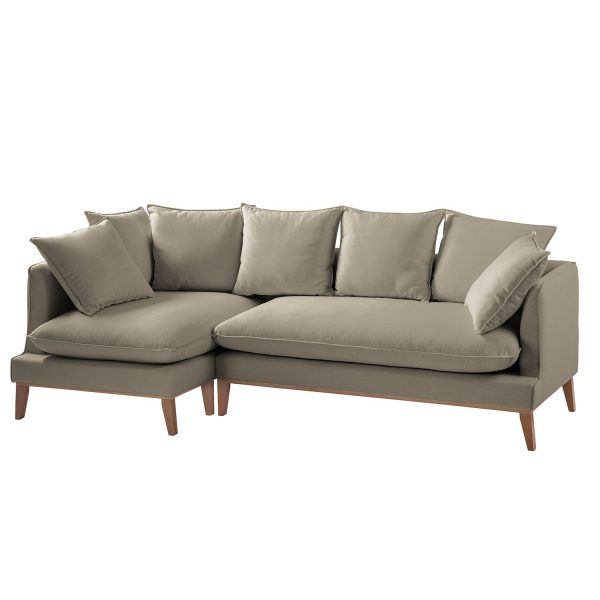 Ecksofa Lavina Webstoff - Ottomane davorstehend links - Stoff Moretey Cappuccino Ecksofa Lavina Webstoff - Ottomane davorstehend links - Stoff Moretey Cappuccino