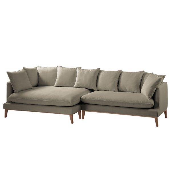 Ecksofa XL Lavina Webstoff - Ottomane davorstehend links - Stoff Moretey Cappuccino Ecksofa XL Lavina Webstoff - Ottomane davorstehend links - Stoff Moretey Cappuccino