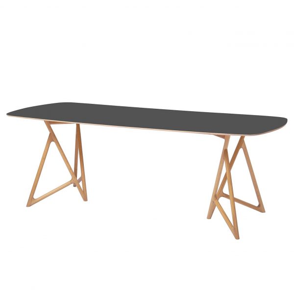 Esstisch Koza - Eiche massiv / Linoleum - Anthrazit / Eiche - 160 x 90 cm Esstisch Koza - Eiche massiv / Linoleum - Anthrazit / Eiche - 160 x 90 cm