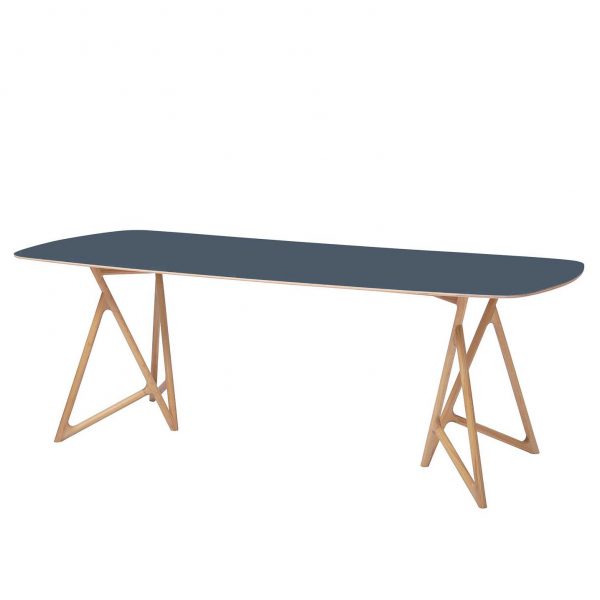 Esstisch Koza - Eiche massiv / Linoleum - Petrol / Eiche - 200 x 90 cm Esstisch Koza - Eiche massiv / Linoleum - Petrol / Eiche - 200 x 90 cm