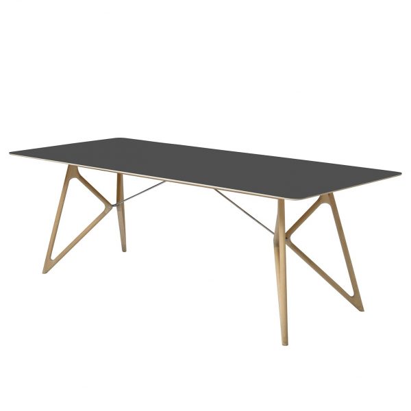 Esstisch Tink - Eiche massiv / Linoleum - Anthrazit / Eiche - 220 x 90 cm Esstisch Tink - Eiche massiv / Linoleum - Anthrazit / Eiche - 220 x 90 cm