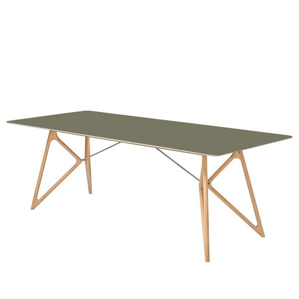 Esstisch Tink - Eiche massiv / Linoleum - Olivgrün / Eiche - 180 x 90 cm Esstisch Tink - Eiche massiv / Linoleum - Olivgrün / Eiche - 180 x 90 cm