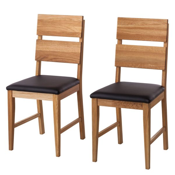 Esszimmerstuhl TelferWOOD II Kunstleder (2er-Set) - Wildeiche / Schwarz Esszimmerstuhl TelferWOOD II Kunstleder (2er-Set) - Wildeiche / Schwarz