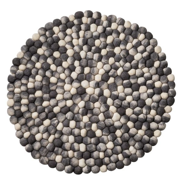 Filzteppich Vaila - Filz - Grau / Creme - Ø 120 cm Filzteppich Vaila - Filz - Grau / Creme - Ø 120 cm