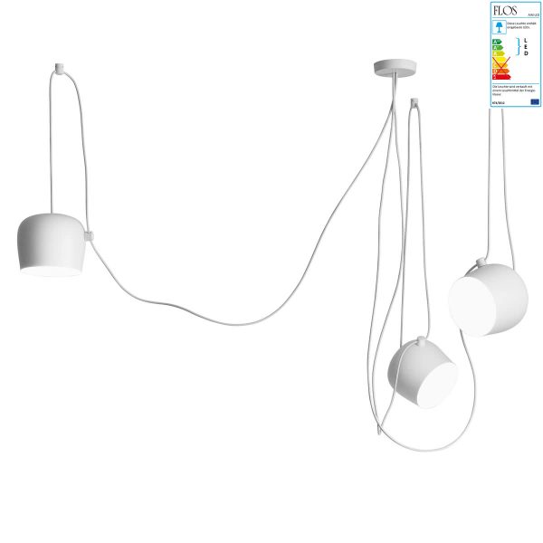 Flos - AIM LED-Pendelleuchten-Set (3 Pendelleuchten + Vielfach-Rosette) Flos - AIM LED-Pendelleuchten-Set (3 Pendelleuchten + Vielfach-Rosette)