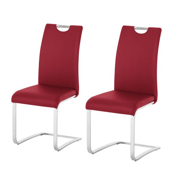 Freischwinger Nevia (2er-Set) - Kunstleder Burgund Freischwinger Nevia (2er-Set) - Kunstleder Burgund