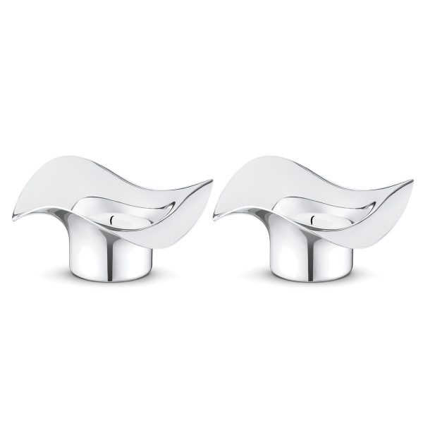 Georg Jensen - Cobra Teelichthalter (2er-Set)EdelstahlT:10 H:4 B:10 Georg Jensen - Cobra Teelichthalter (2er-Set)EdelstahlT:10 H:4 B:10