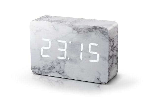 Gingko Brick Click Clock Marble Wecker Stein Gingko Brick Click Clock Marble Wecker Stein