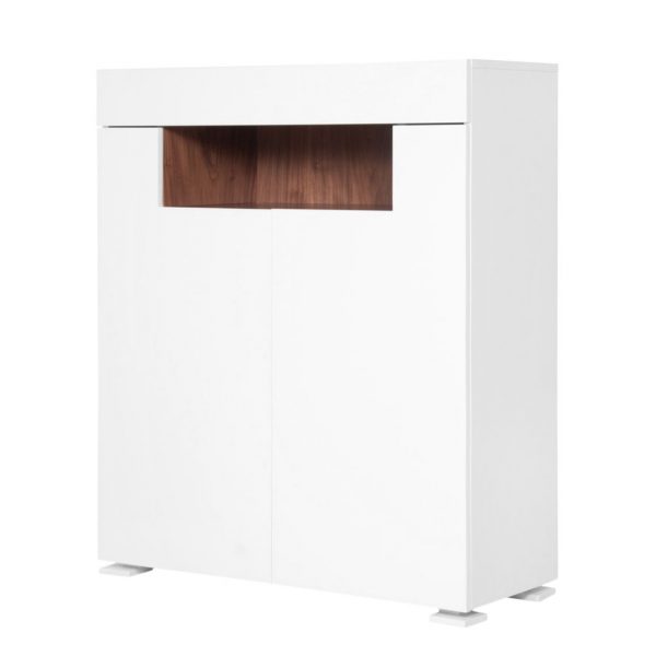 Highboard Palermo - Weiß / Walnuss Highboard Palermo - Weiß / Walnuss
