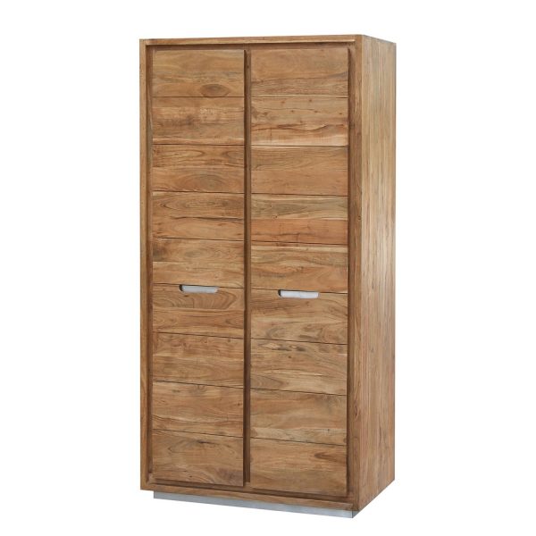 Kleiderschrank Mattishall - Akazie massiv - Akazie / Hellgrau Kleiderschrank Mattishall - Akazie massiv - Akazie / Hellgrau