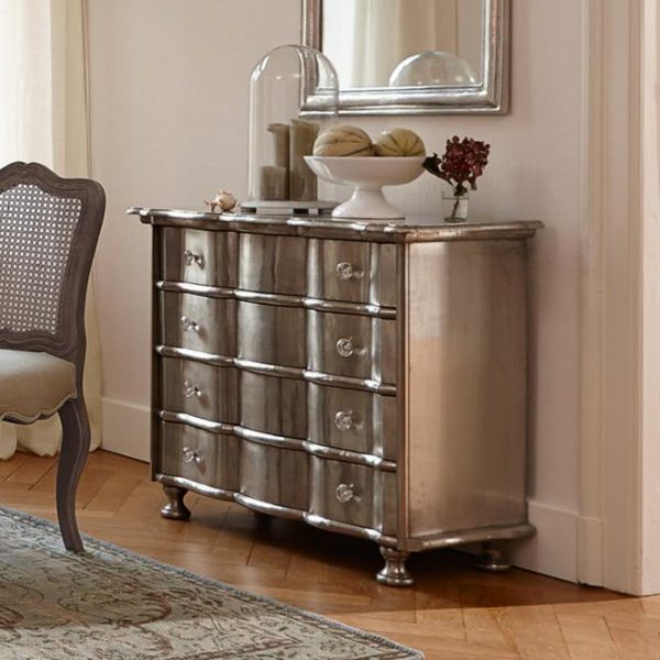 Kommode Fourmetot silber H/B/T ca. 85/100/45 cm Kommode Fourmetot silber H/B/T ca. 85/100/45 cm