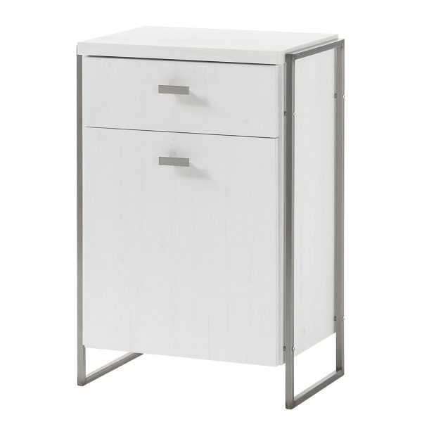 Kommode Pryor II - Pinie Weiß Dekor / Silber Kommode Pryor II - Pinie Weiß Dekor / Silber