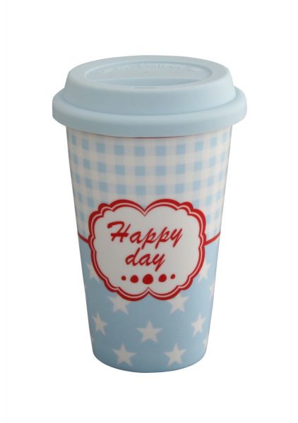 Krasilnikoff Happy to go Travel Tasse Happy day Krasilnikoff Happy to go Travel Tasse Happy day
