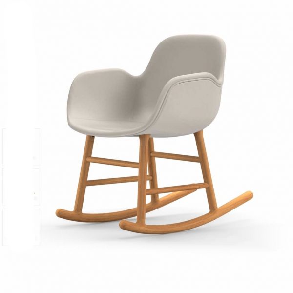 Normann Rocking Oak Schaukelstuhl Armchair Leder-gepolstert Normann Rocking Oak Schaukelstuhl Armchair Leder-gepolstert