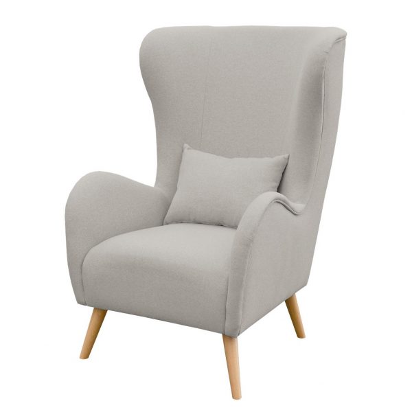 Ohrensessel Madame Lebon III Webstoff - Rauchgrau Ohrensessel Madame Lebon III Webstoff - Rauchgrau