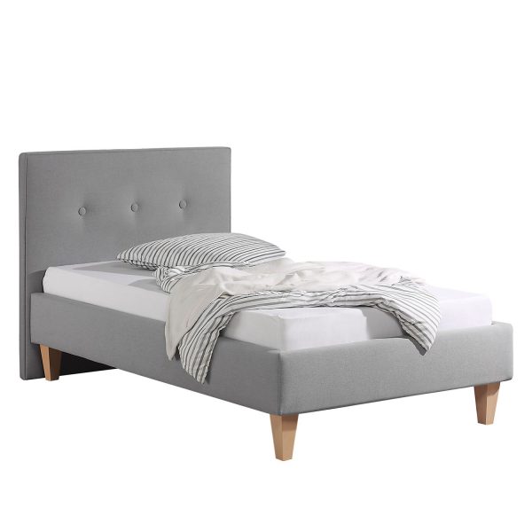 Polsterbett Alnarp Strukturstoff - 100 x 200cm - Bettgestell ohne Matratze & Lattenrost - Granit Polsterbett Alnarp Strukturstoff - 100 x 200cm - Bettgestell ohne Matratze & Lattenrost - Granit