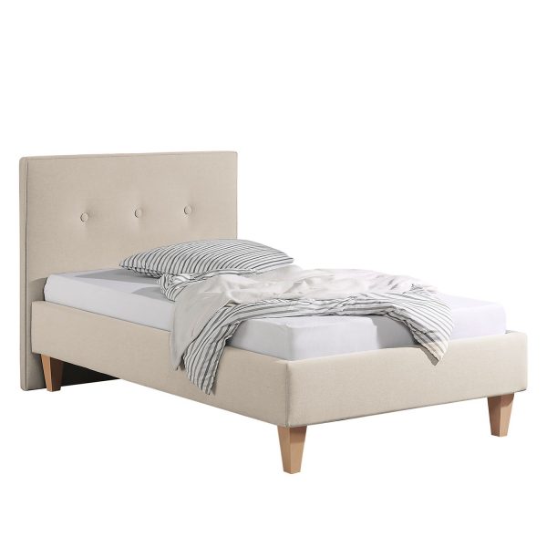 Polsterbett Alnarp Strukturstoff - 100 x 200cm - Bettgestell ohne Matratze & Lattenrost - Kaschmir Polsterbett Alnarp Strukturstoff - 100 x 200cm - Bettgestell ohne Matratze & Lattenrost - Kaschmir