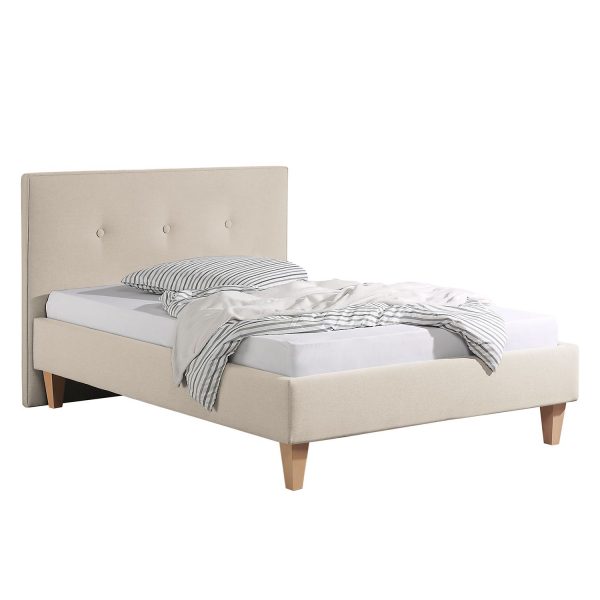 Polsterbett Alnarp Strukturstoff - 140 x 200cm - Bettgestell mit Lattenrost - Kaschmir Polsterbett Alnarp Strukturstoff - 140 x 200cm - Bettgestell mit Lattenrost - Kaschmir